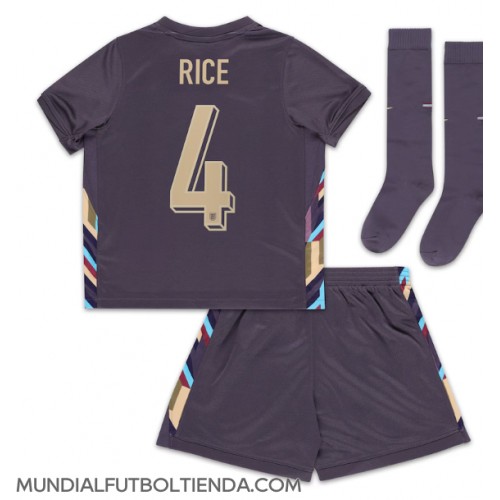 Camiseta Inglaterra Declan Rice #4 Segunda Equipación Replica Eurocopa 2024 para niños mangas cortas (+ Pantalones cortos)